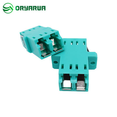 Flange LC Duplex Fiber Optic Adapter With Inner Shutter Eye Protection